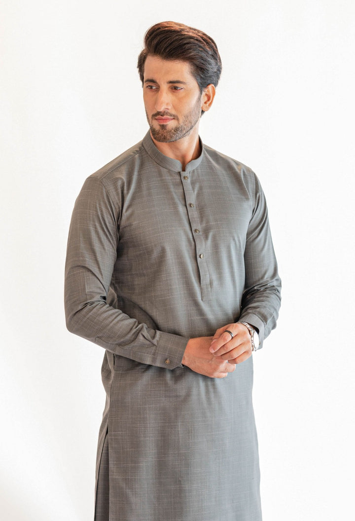 Blended Green Kurta Trouser - Shaffer