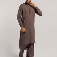Blended Brown Kurta Trouser - Shaffer
