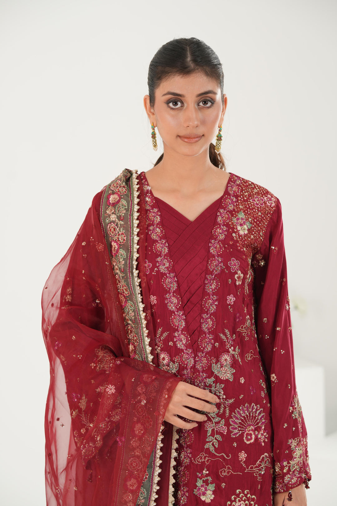 Yalira - Afrozeh La Fuchsia Stitched