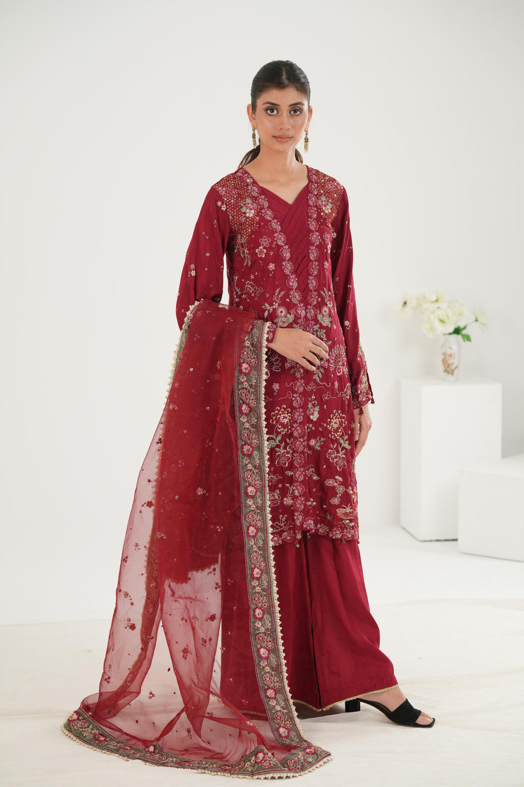 Yalira - Afrozeh La Fuchsia Stitched