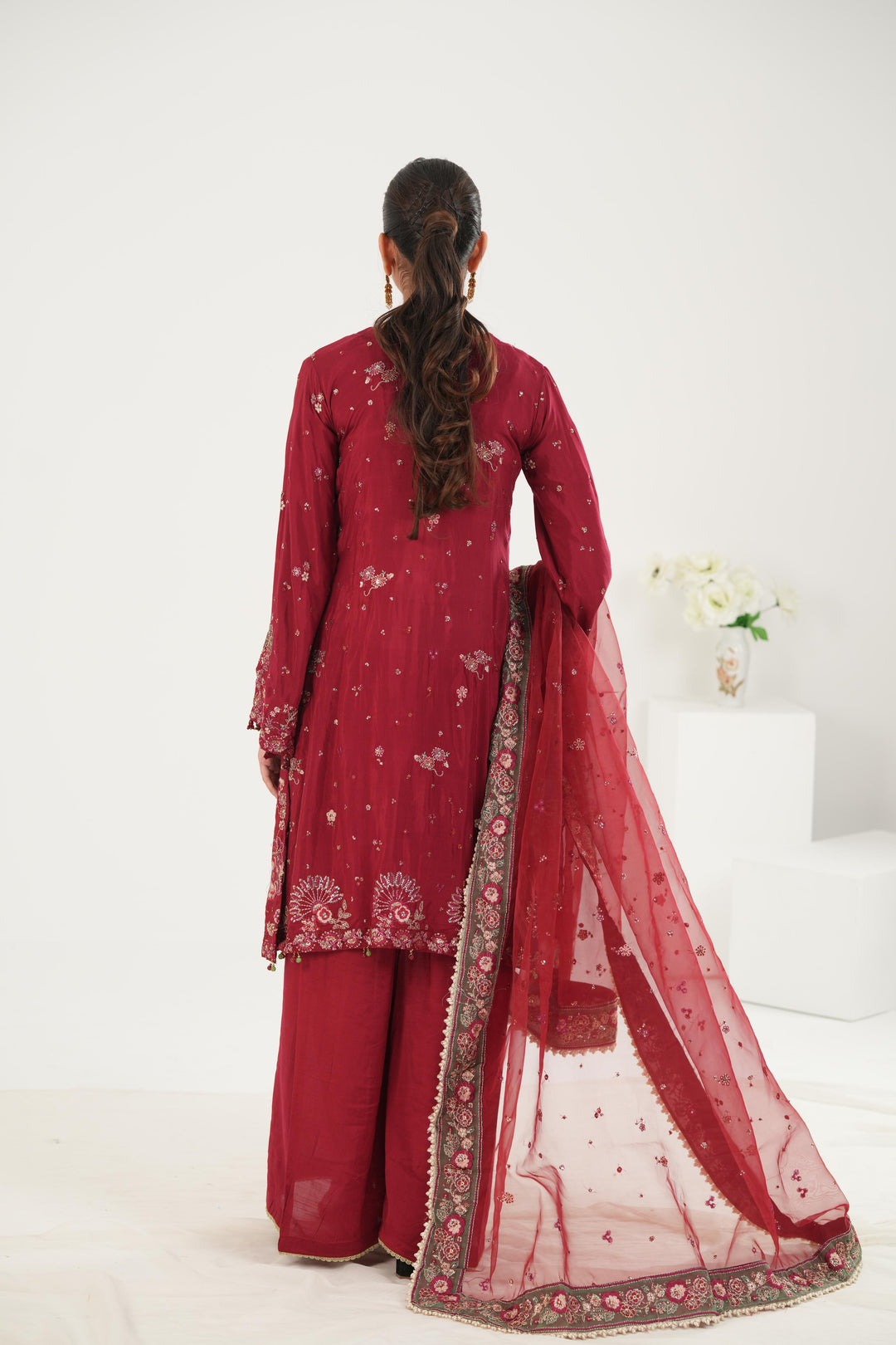 Yalira - Afrozeh La Fuchsia Stitched