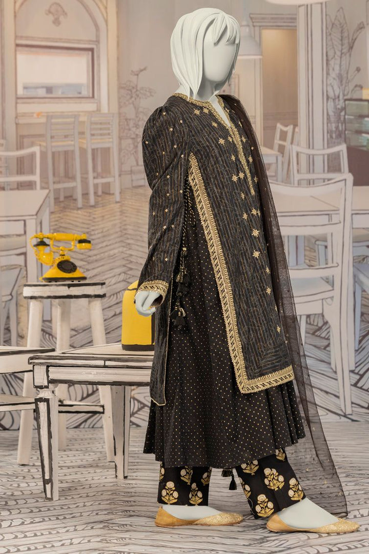 Textured Black Stitched Suit - J. Junaid Jamshed