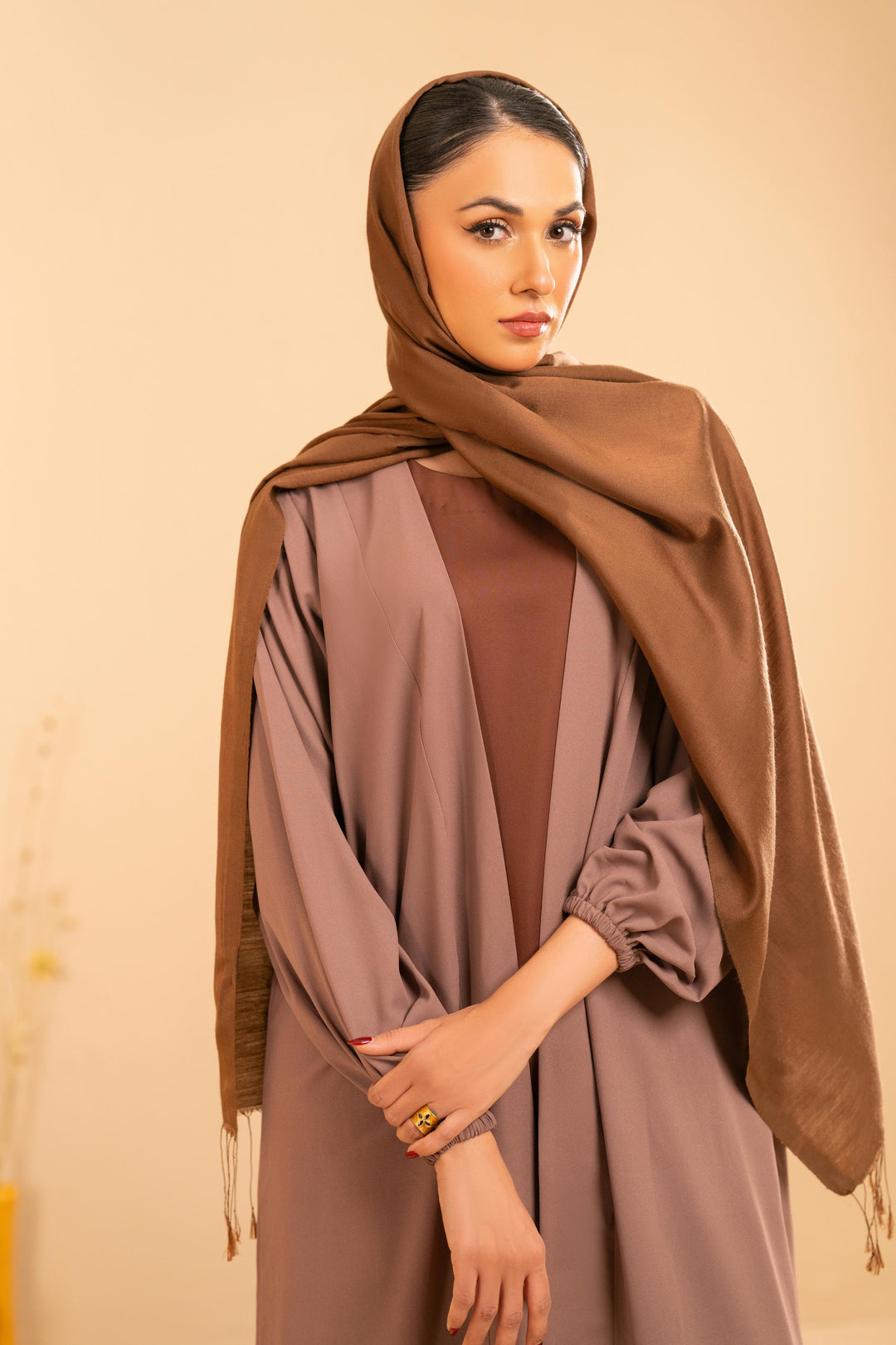 Althea Mauve Satin Abaya