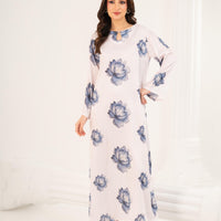 Azure Fleur Satin Dress