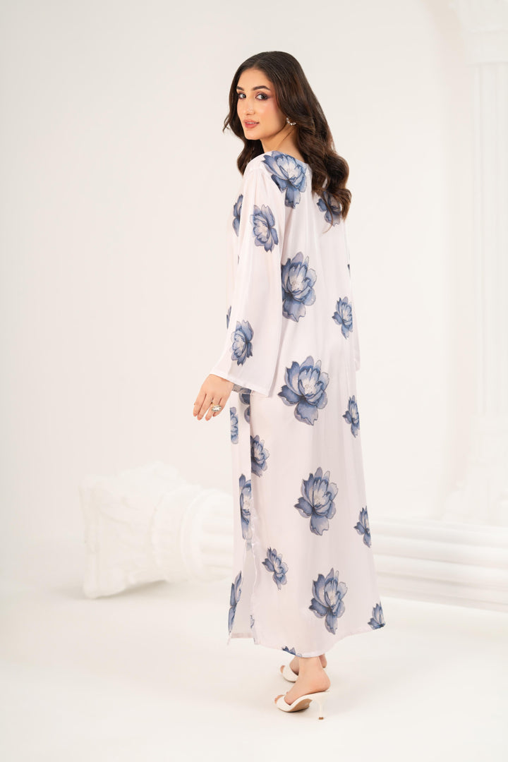 Azure Fleur Satin Dress