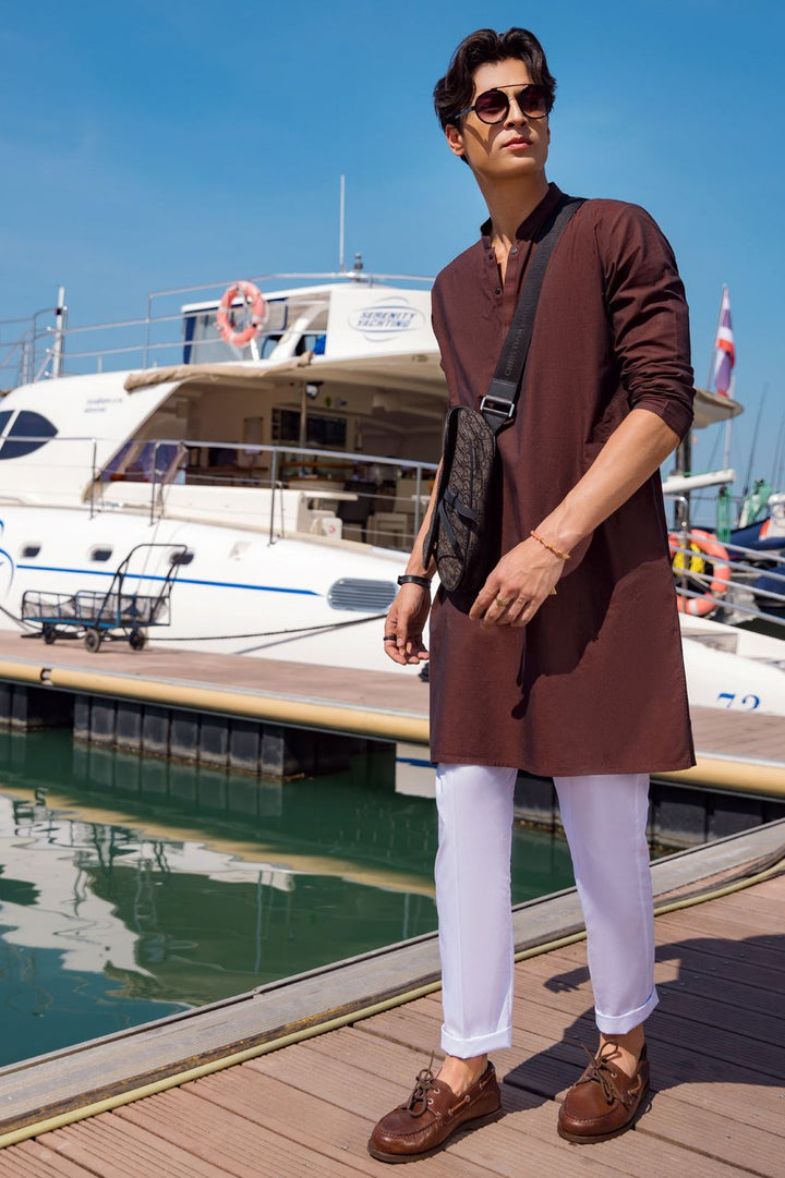 Cotton Brown Kurta - Almirah