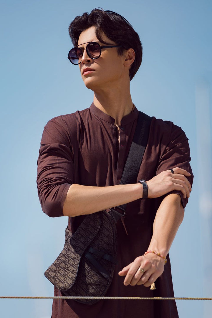 Cotton Brown Kurta - Almirah