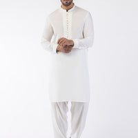 Blended White Shalwar Kameez- Almirah