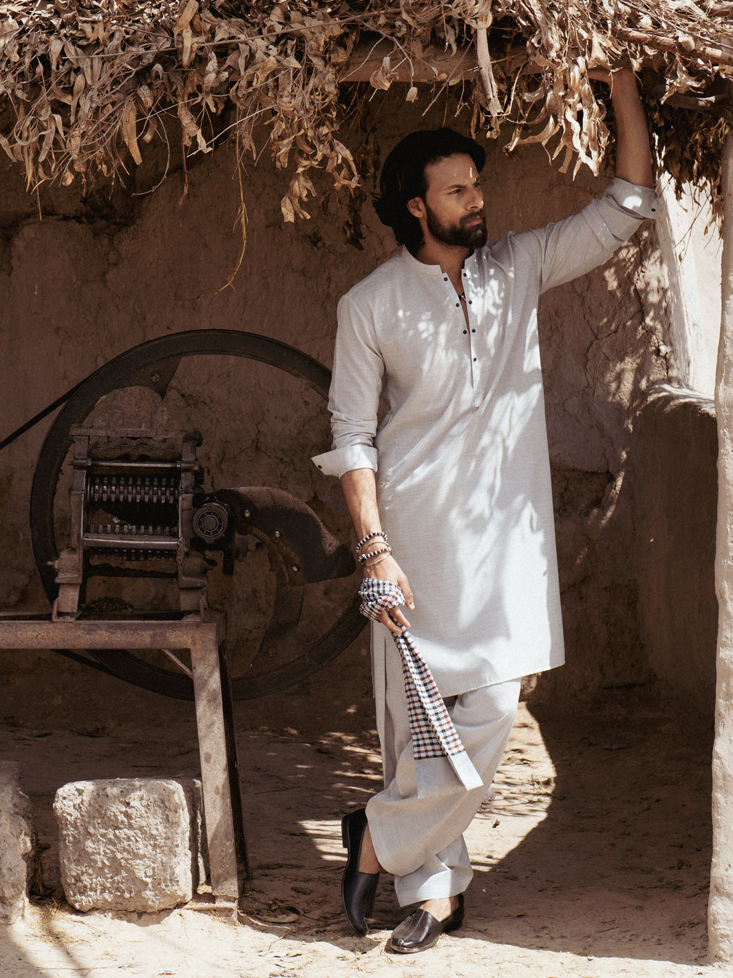 Blended Ash Grey Shalwar Kameez- Almirah