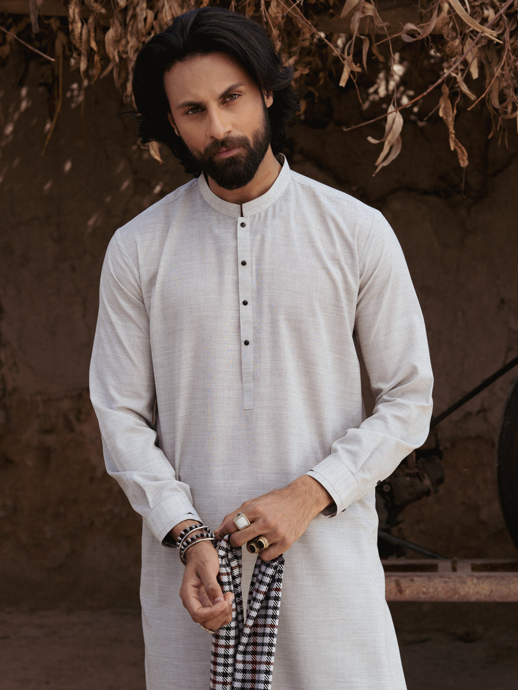 Blended Ash Grey Shalwar Kameez- Almirah
