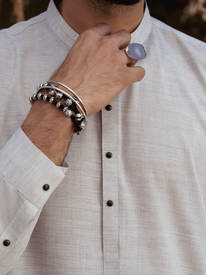 Blended Ash Grey Shalwar Kameez- Almirah