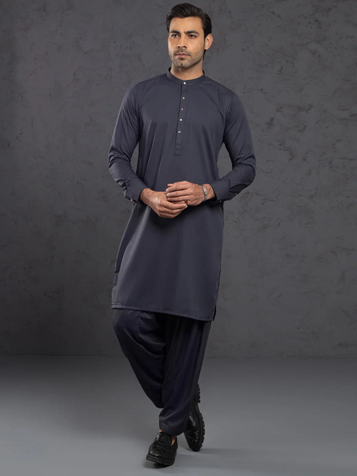 Blended Grey Shalwar Kameez- Almirah