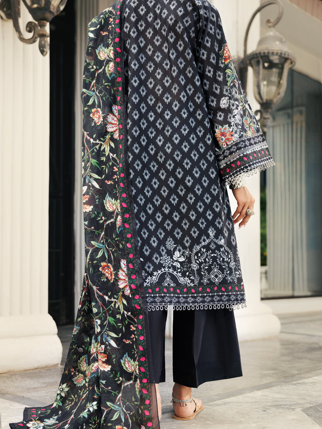 Lawn Black Stitched Suit - Almirah
