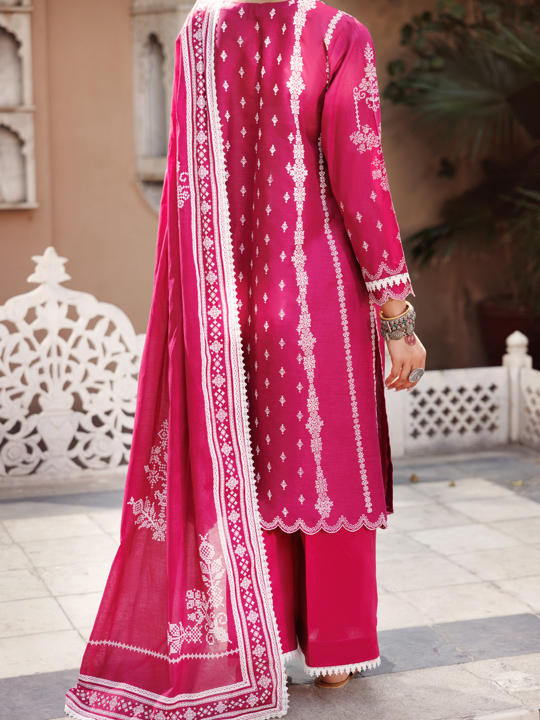 Lawn Fuchsia Stitched Suit - Almirah