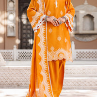 Lawn Mustard Stitched Suit - Almirah