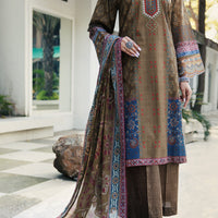 Lawn Mehndi Green Stitched Suit - Almirah