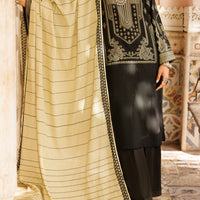 Jacquard Black Stitched Suit - Almirah