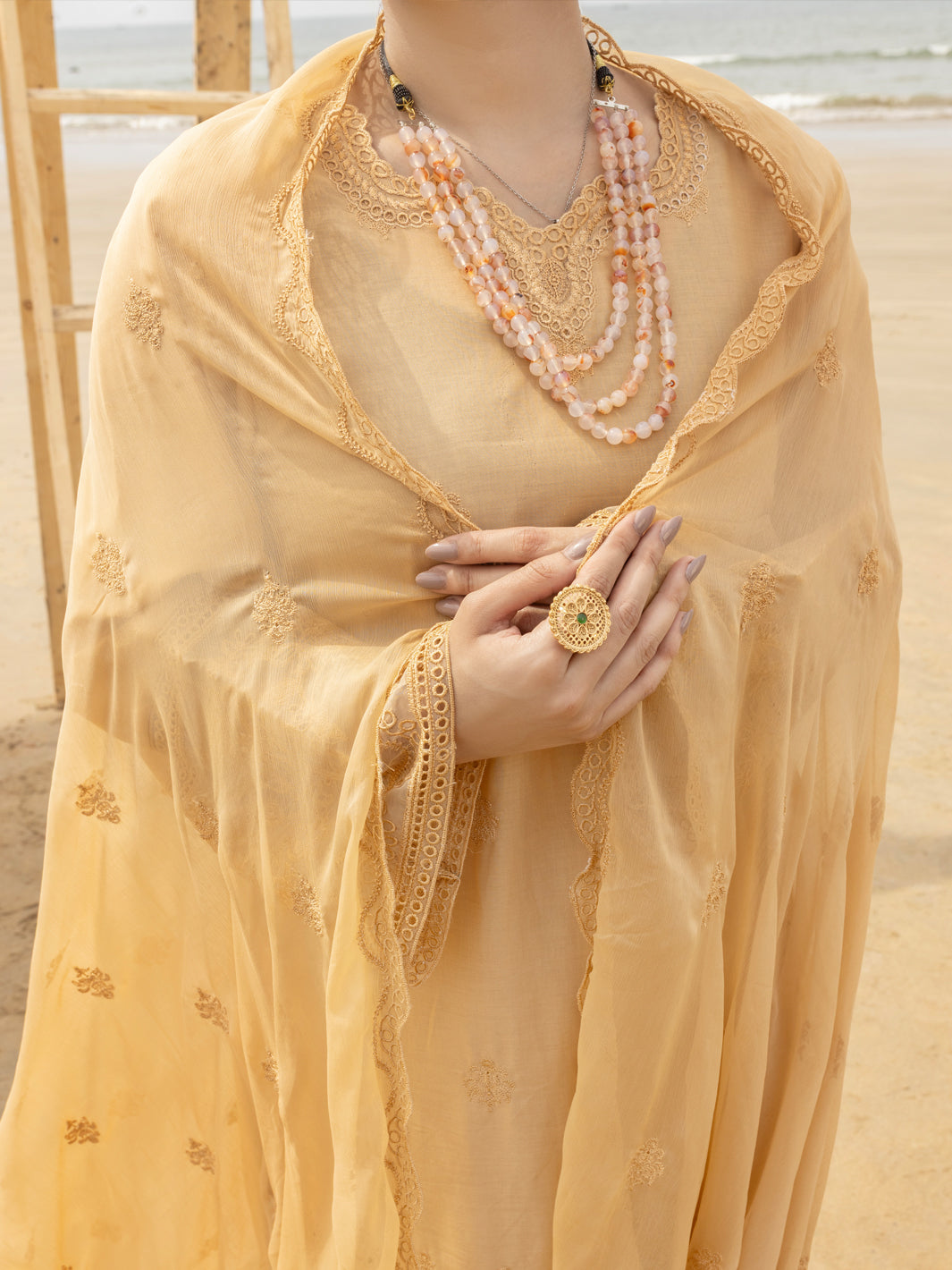 Lawn Khaki Stitched Suit - Almirah