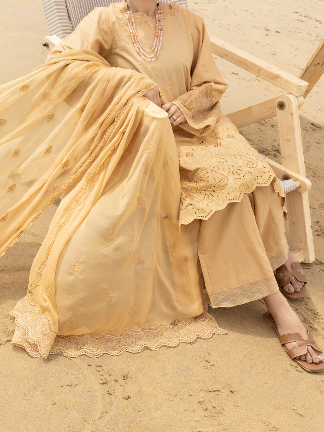 Lawn Khaki Stitched Suit - Almirah