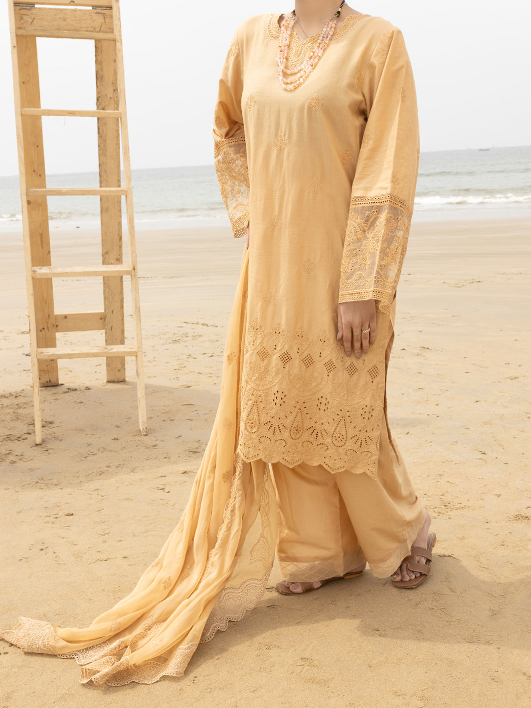 Lawn Khaki Stitched Suit - Almirah