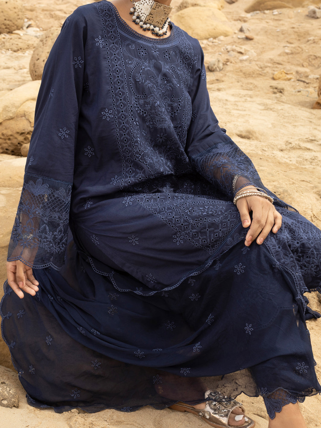 Lawn Blue Stitched Suit - Almirah