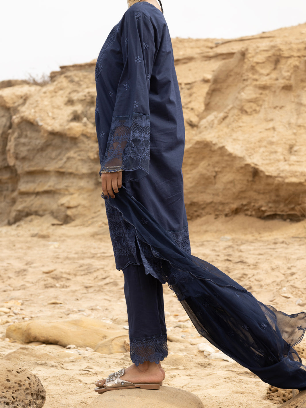 Lawn Blue Stitched Suit - Almirah