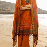 Lawn Mustard Unstitched Suit - Almirah