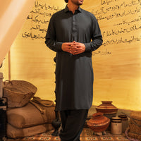 Blended Teal Blue Shalwar Kameez - Wasim Akram by Almirah