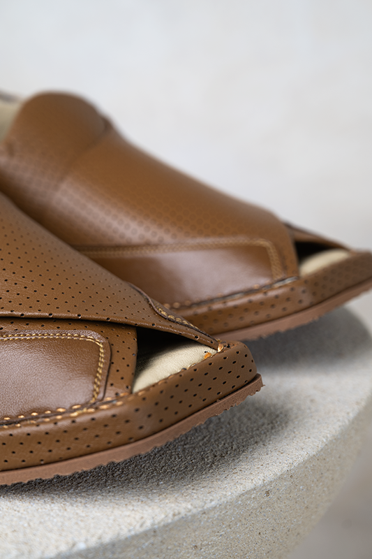 Peshawari Chappal - Camel Brown - Jiah
