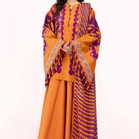 Corduroy Orange Unstitched Suit - Gul Ahmed