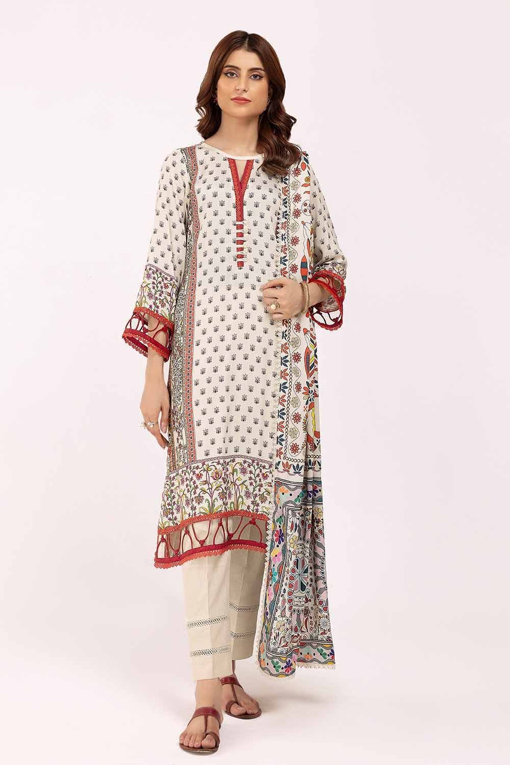 Cotail Off White Unstitched Suit - Gul Ahmed