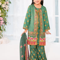 Herringbone Digital Printed Green Stitched Suit - Ochre