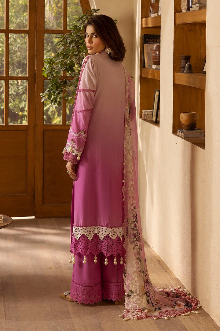 Embroidered Printed Lawn Purple Stitched Suit - Gul Ahmed