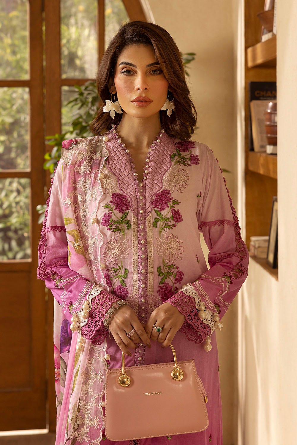 Embroidered Printed Lawn Purple Stitched Suit - Gul Ahmed