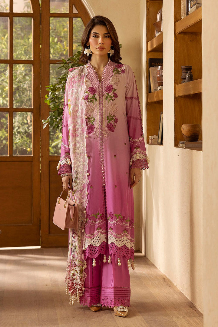 Embroidered Printed Lawn Purple Stitched Suit - Gul Ahmed