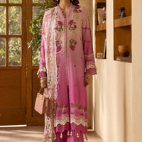 Embroidered Printed Lawn Purple Stitched Suit - Gul Ahmed
