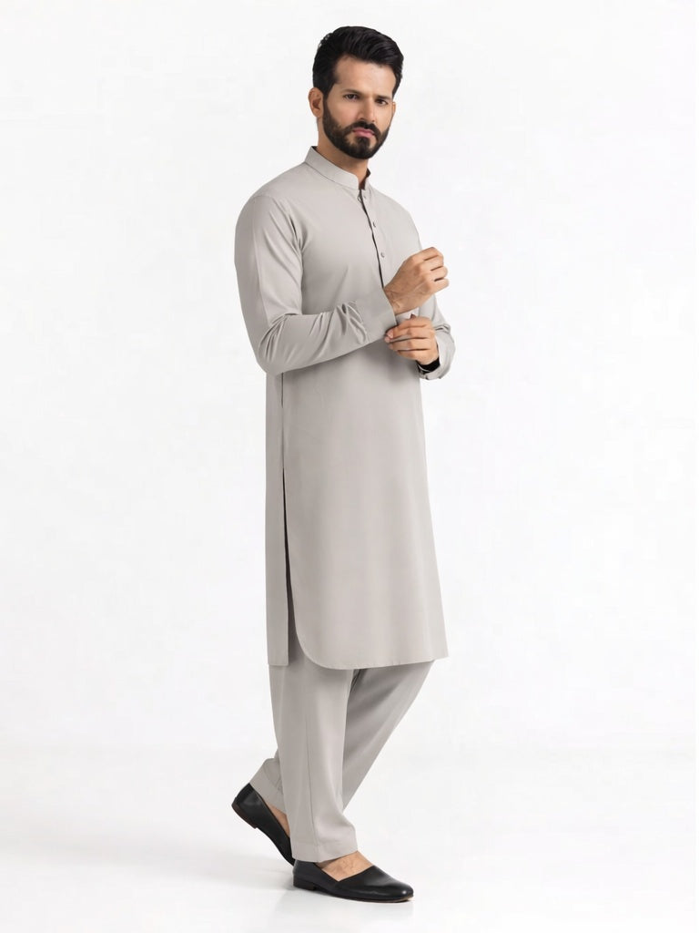 Blended Fawn Kurta Trouser - President by Gul Ahmed