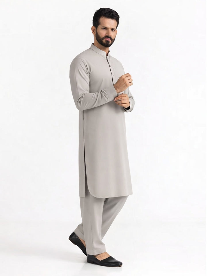 Blended Fawn Kurta Trouser - President by Gul Ahmed