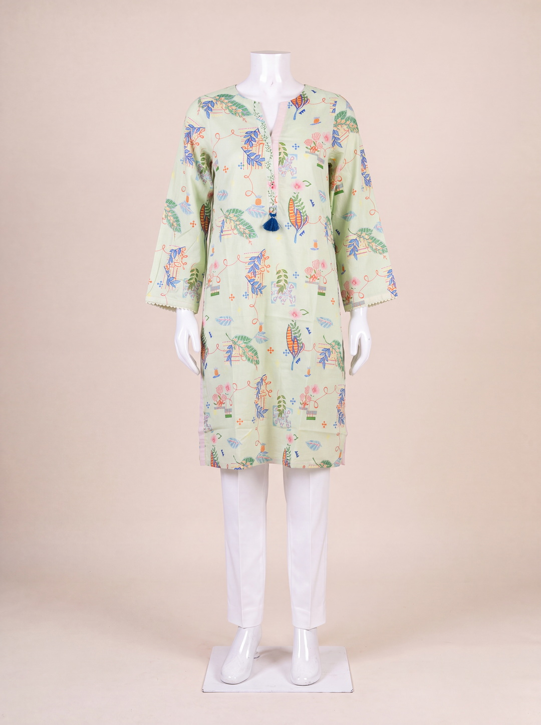 Lawn Lght Green Kurti - J. Junaid Jamshed