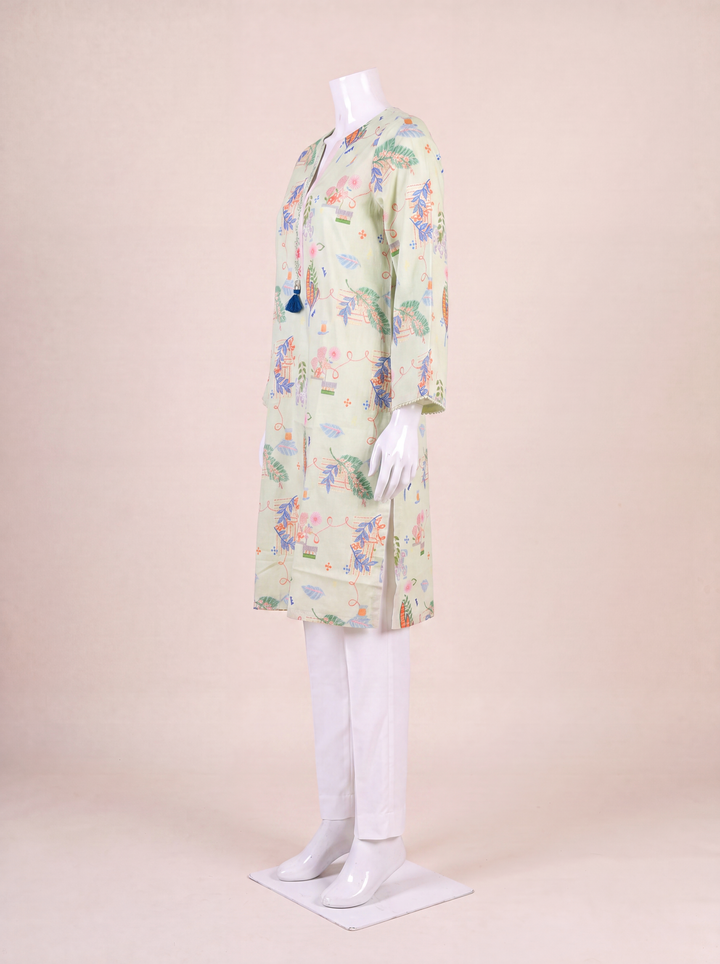 Lawn Lght Green Kurti - J. Junaid Jamshed