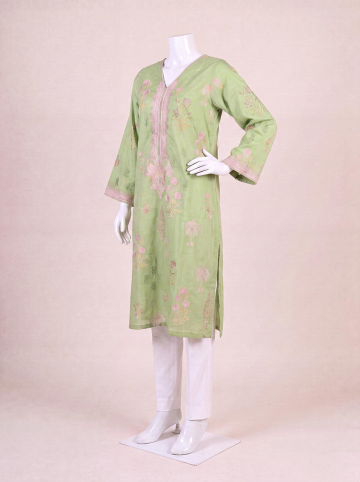 Lawn Light Green Kurti - J. Junaid Jamshed