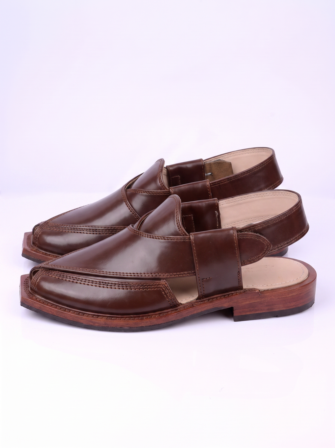 Dark Brown Peshawari Chappal - Jiah