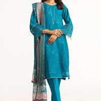Lawn Blue Stitched Suit - Gul Ahmed