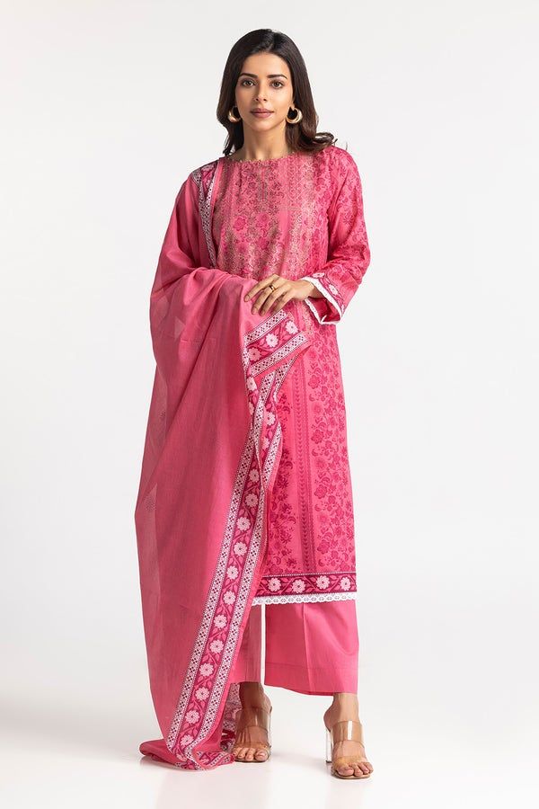 Lawn Pink Stitched Suit - Gul Ahmed
