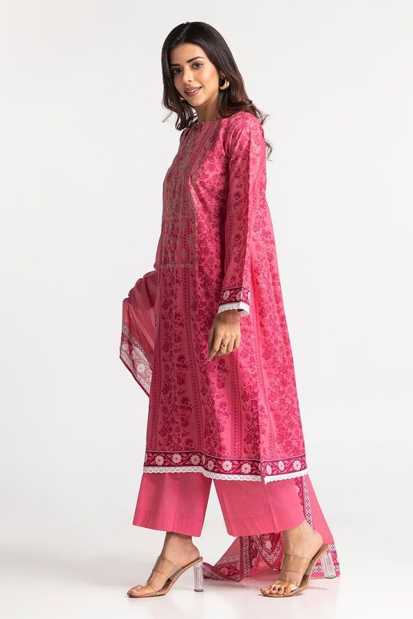 Lawn Pink Stitched Suit - Gul Ahmed