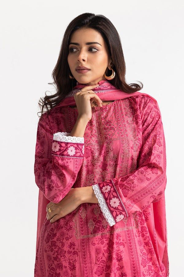 Lawn Pink Stitched Suit - Gul Ahmed