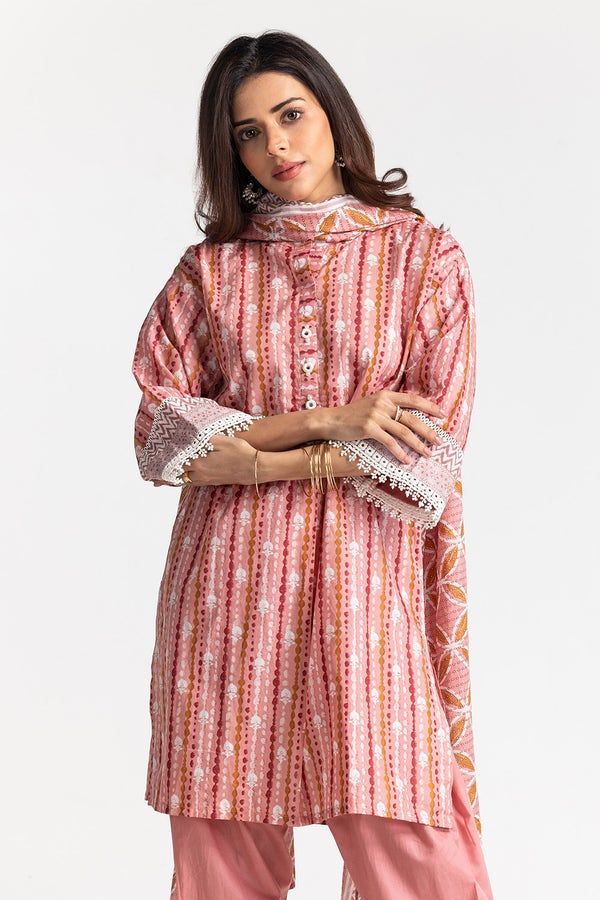 Lawn Pink Stitched Suit - Gul Ahmed