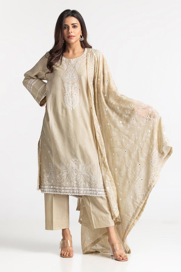 Lawn Light Green Stitched Suit - Gul Ahmed