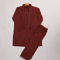 Blended Maroon Shalwar Kameez - J. Junaid Jamshed