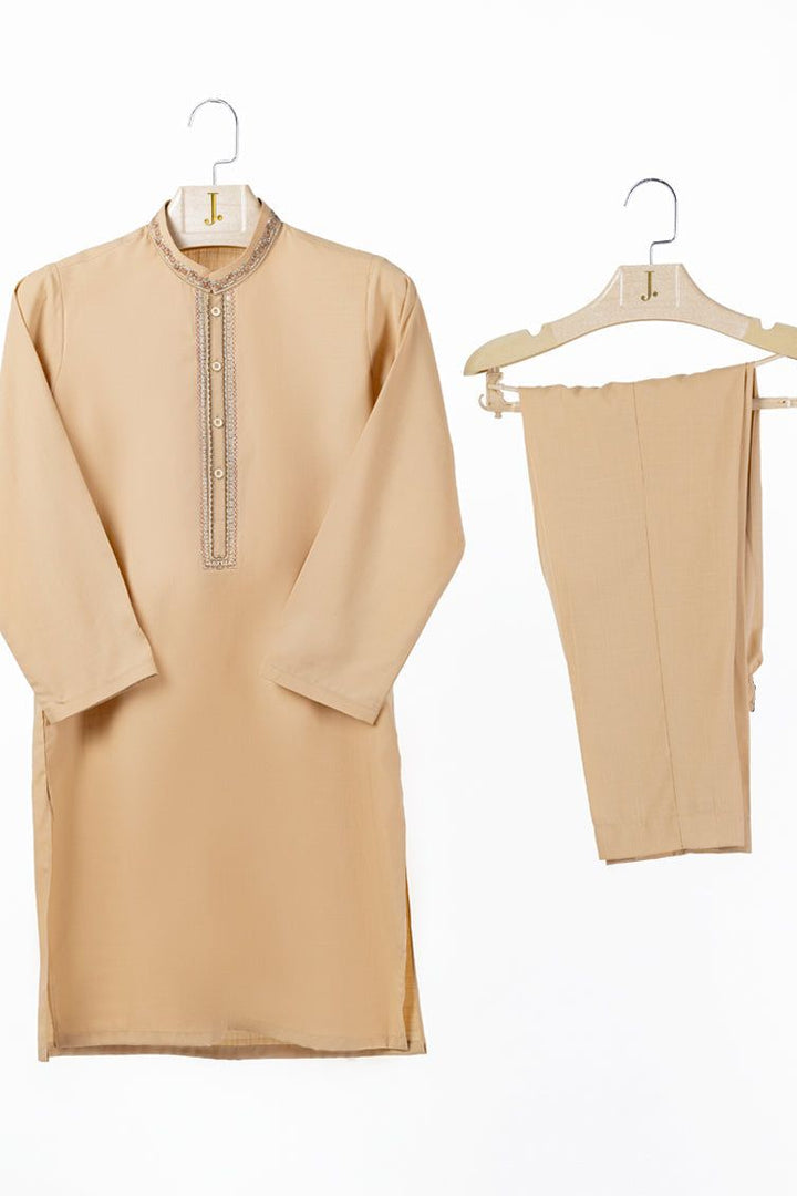 Blended Brown Shalwar Kameez - J. Junaid Jamshed